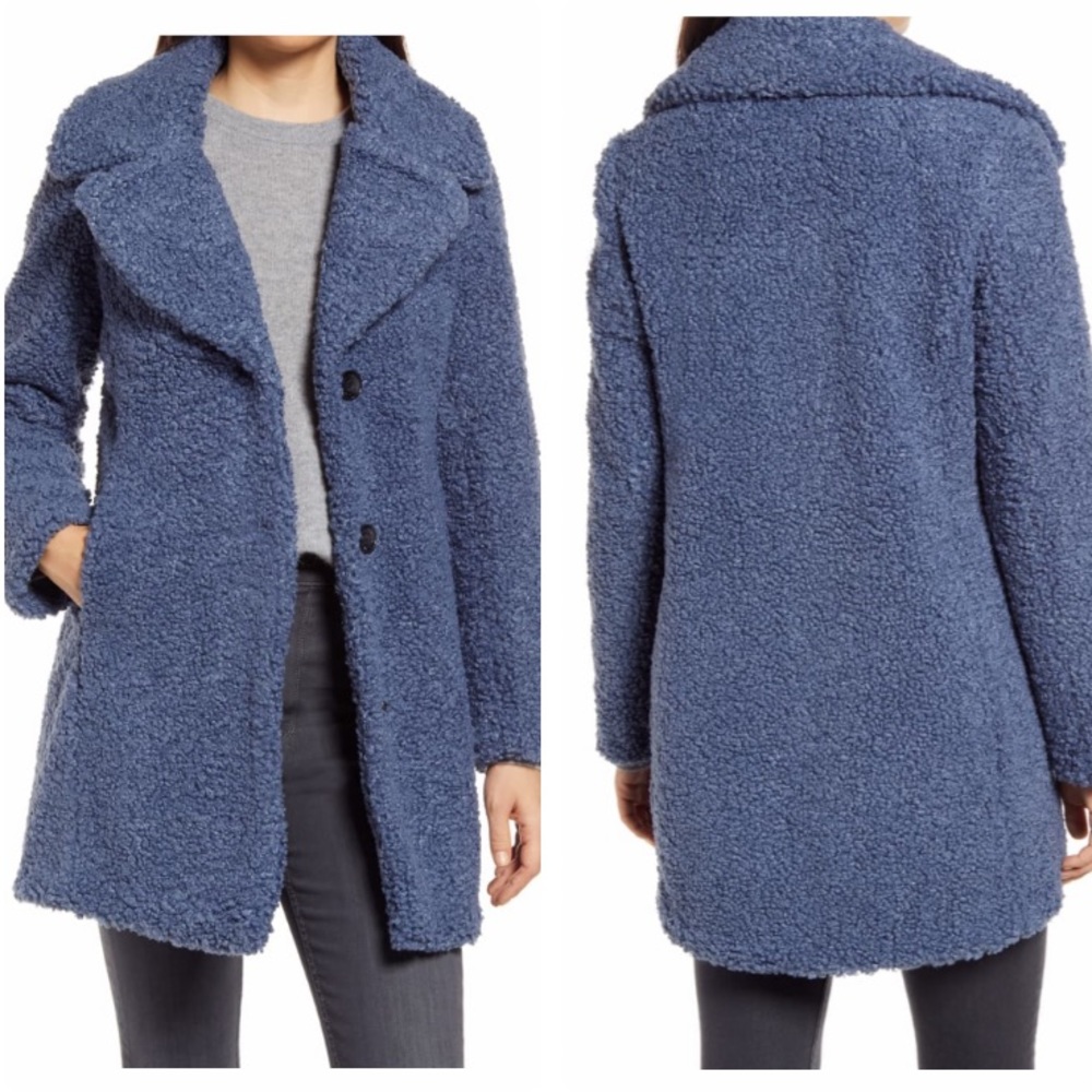 EUC Sam Edelman Teddy Coat Blue Smoke